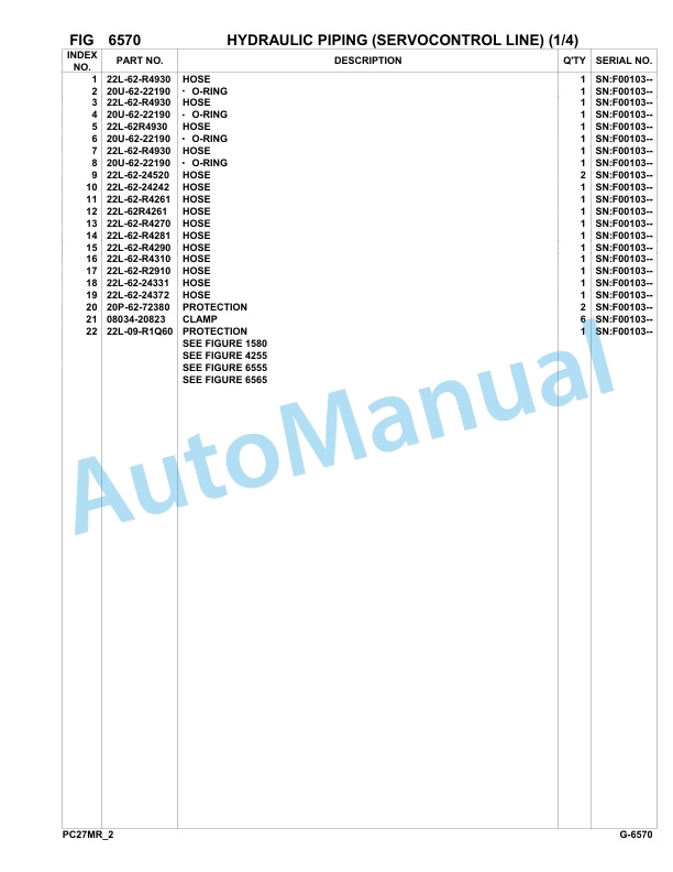 Komatsu PC27MR-2 Hydraulic Excavator Parts Manual F00103-up 5 Komatsu PC27MR-2 Hydraulic Excavator Parts Manual F00103-up-5