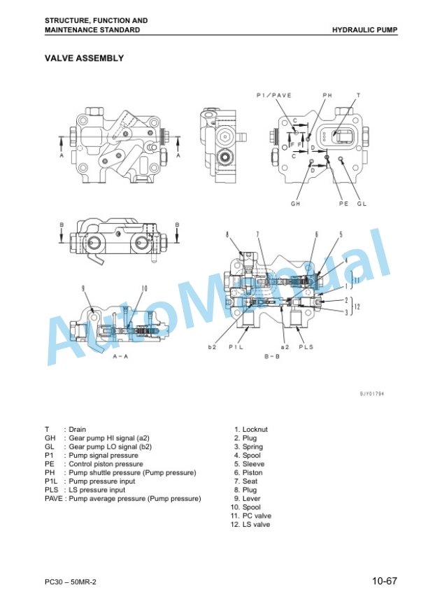Alternative view of Komatsu PC27MR-2, PC30MR-2, PC35MR-2, PC40MR-2, PC50MR-2 Hydraulic Excavator Shop Manual SEBM032406