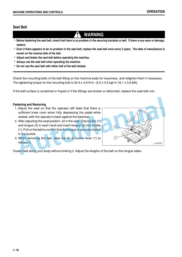 Komatsu PC27MR-2, PC35MR-2 Galeo Hydraulic Excavator Operation and Maintenance Manual TEN00099-01 3 Komatsu PC27MR-2, PC35MR-2 Galeo Hydraulic Excavator Operation and Maintenance Manual TEN00099-01 - Image 3