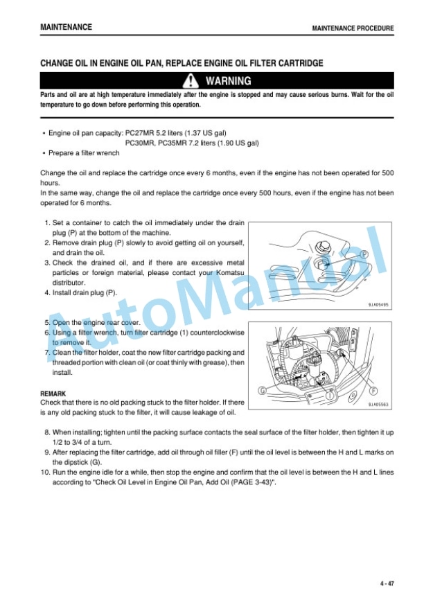 Komatsu PC27MR-3, PC30MR-3, PC35MR-3 Hydraulic Excavator Operation and Maintenance Manual TEN00551-00 5 Komatsu PC27MR-3, PC30MR-3, PC35MR-3 Hydraulic Excavator Operation and Maintenance Manual TEN00551-00 - Image 5