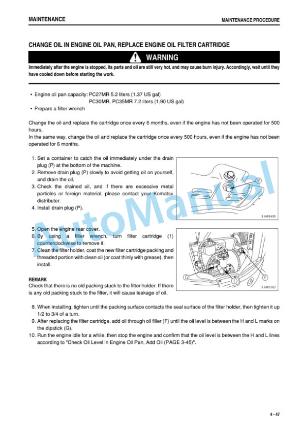 Komatsu PC27MR-3, PC30MR-3, PC35MR-3 Hydraulic Excavator Operation and Maintenance Manual TEN00664-02 5 Komatsu PC27MR-3, PC30MR-3, PC35MR-3 Hydraulic Excavator Operation and Maintenance Manual TEN00664-02 - Image 5