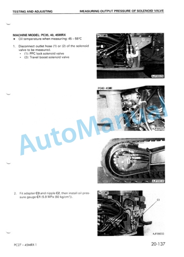 Komatsu PC27MRX-1, PC30MRX-1, PC35MRX-1, PC40MRX-1, PC45MRX-1 Hydraulic Excavator Shop Manual SEBM016808 3 Komatsu PC27MRX-1, PC30MRX-1, PC35MRX-1, PC40MRX-1, PC45MRX-1 Hydraulic Excavator Shop Manual SEBM016808 - Image 3