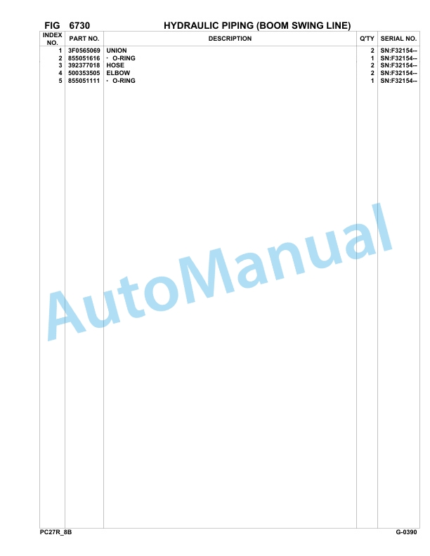 Komatsu PC27R-8 Hydraulic Excavator Parts Manual F32154-up 5 Komatsu PC27R-8 Hydraulic Excavator Parts Manual F32154-up-5