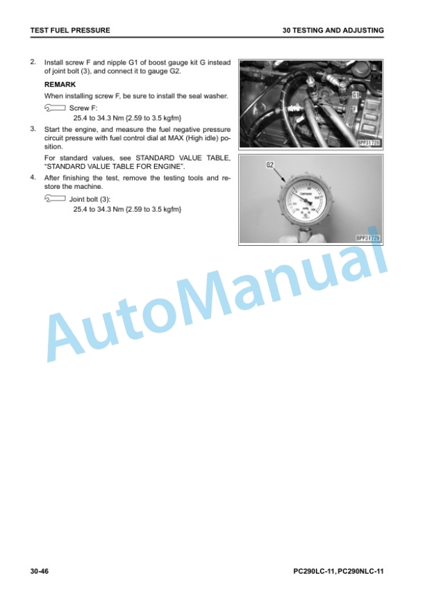 Alternative view of Komatsu PC290-11, PC290LC-11, PC290NLC-11 Hydraulic Excavator Shop Manual UENBM00352