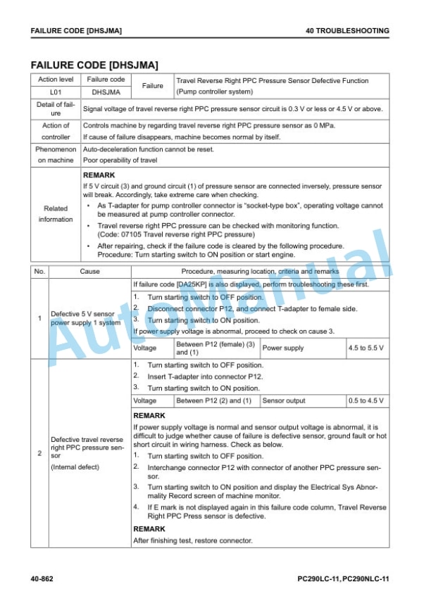 Komatsu PC290-11, PC290LC-11, PC290NLC-11 Hydraulic Excavator Shop Manual UENBM00352 4 Komatsu PC290-11, PC290LC-11, PC290NLC-11 Hydraulic Excavator Shop Manual UENBM00352 - Image 4