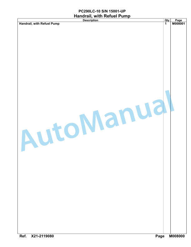 Komatsu PC290LC-10 Hydraulic Excavator Parts Manual 15001-UP 4 Komatsu PC290LC-10 Hydraulic Excavator Parts Manual 15001-UP-4