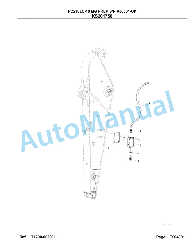 Komatsu PC290LC-10 MG PREP Hydraulic Excavator Parts Manual K60001-up 4 Komatsu PC290LC-10 MG PREP Hydraulic Excavator Parts Manual K60001-up-4