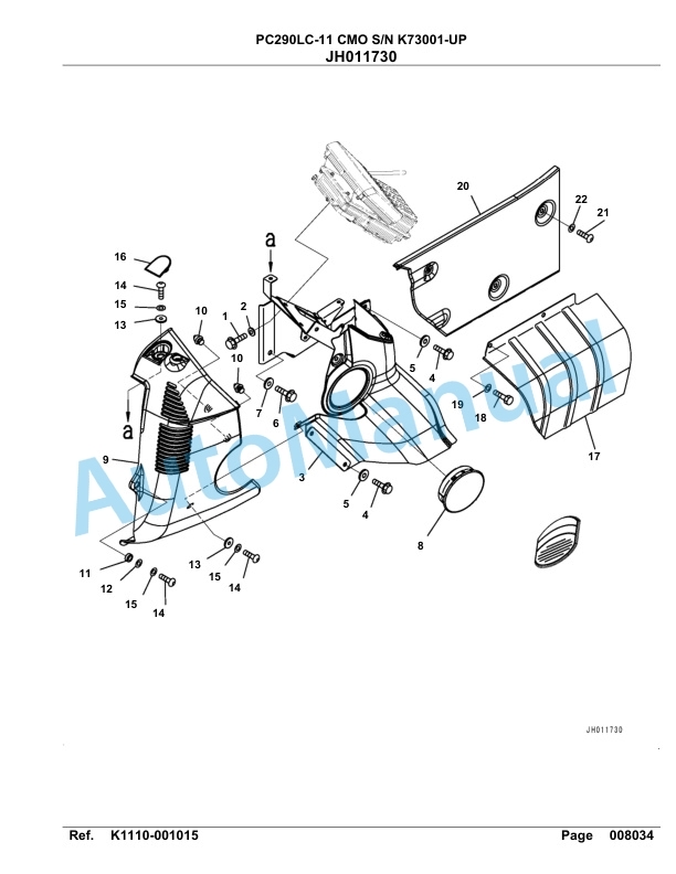 Komatsu PC290LC-11 CMO Hydraulic Excavator Parts Manual K73001-UP 4 Komatsu PC290LC-11 CMO Hydraulic Excavator Parts Manual K73001-UP-4