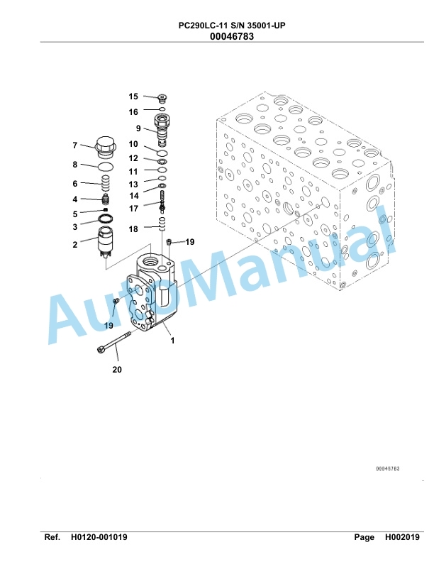 Komatsu PC290LC-11 Hydraulic Excavator Parts Manual 35001-UP 2 Komatsu PC290LC-11 Hydraulic Excavator Parts Manual 35001-UP-2