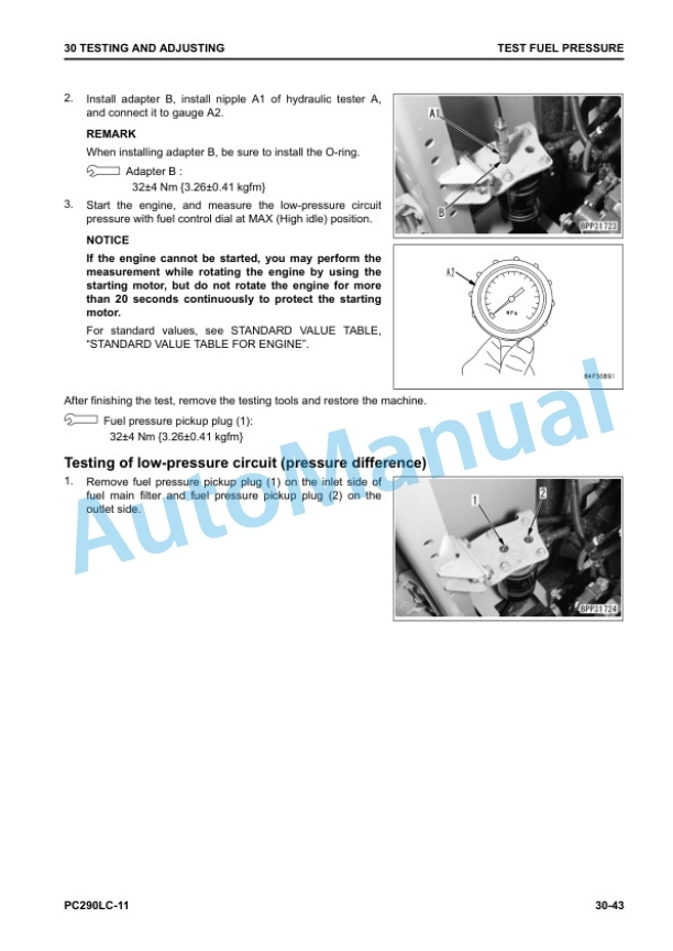 Alternative view of Komatsu PC290LC-11 Hydraulic Excavator Shop Manual SEN06507-11