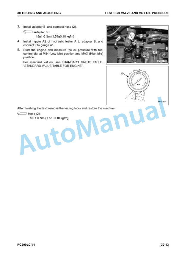 Alternative view of Komatsu PC290LC-11 Hydraulic Excavator Shop Manual SEN06507-18