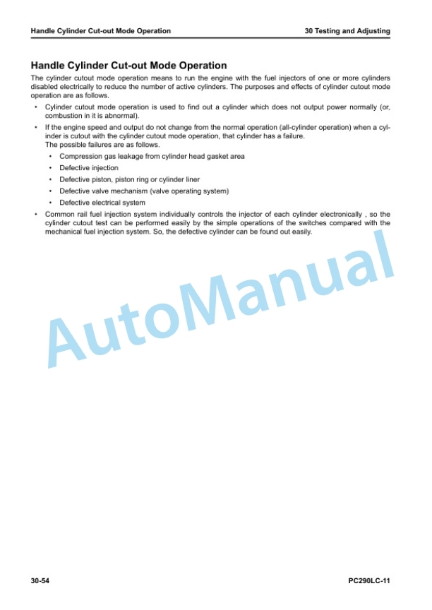 Alternative view of Komatsu PC290LC-11 Hydraulic Excavator Shop Manual SEN06507-20