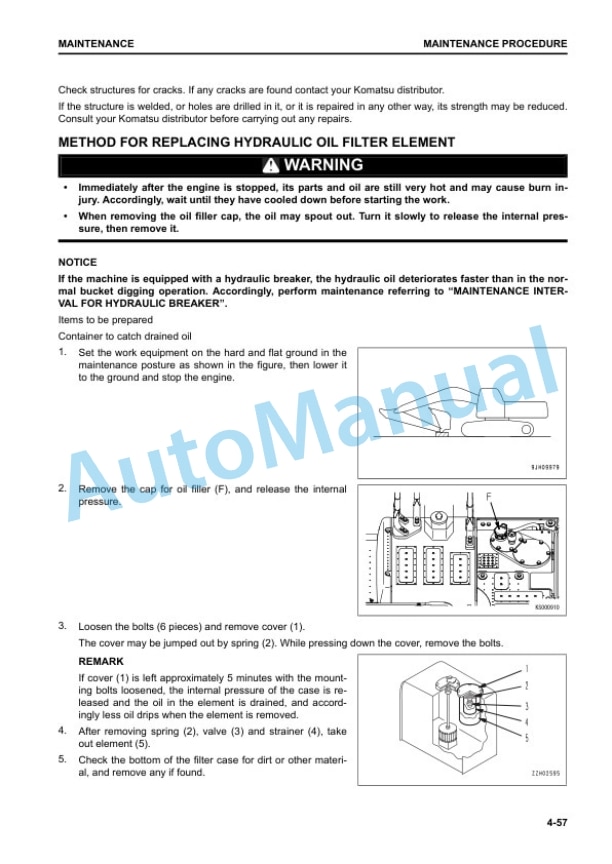 Komatsu PC290LC-11E0, PC290NLC-11E0 Hydraulic Excavator Operation and Maintenance Manual UENAM01597 5 Komatsu PC290LC-11E0, PC290NLC-11E0 Hydraulic Excavator Operation and Maintenance Manual UENAM01597 - Image 5