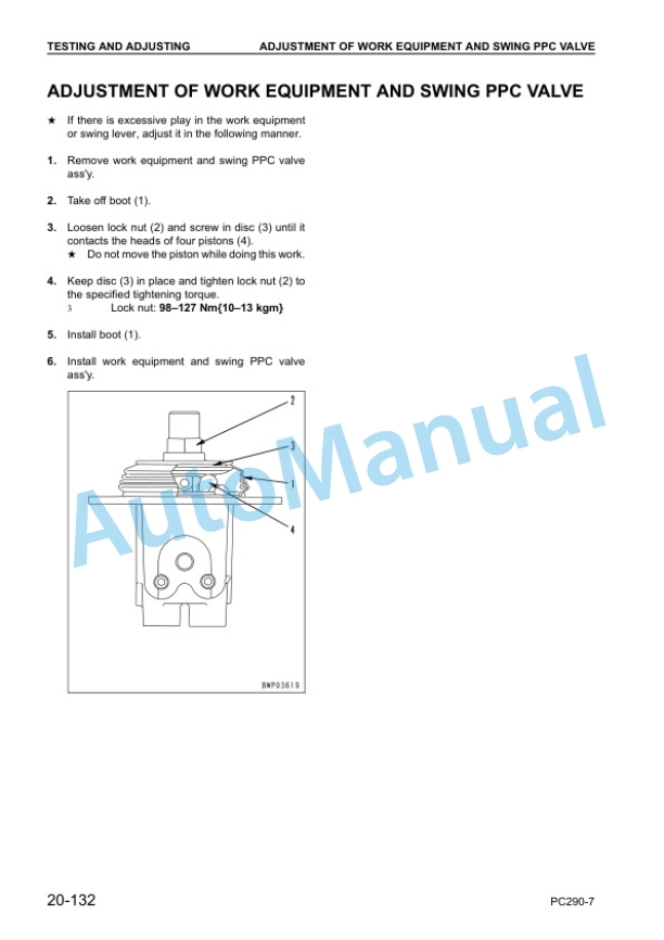 Komatsu PC290LC-7K, PC290NLC-7K Hydraulic Excavator Shop Manual UEBM001601 3 Komatsu PC290LC-7K, PC290NLC-7K Hydraulic Excavator Shop Manual UEBM001601 - Image 3