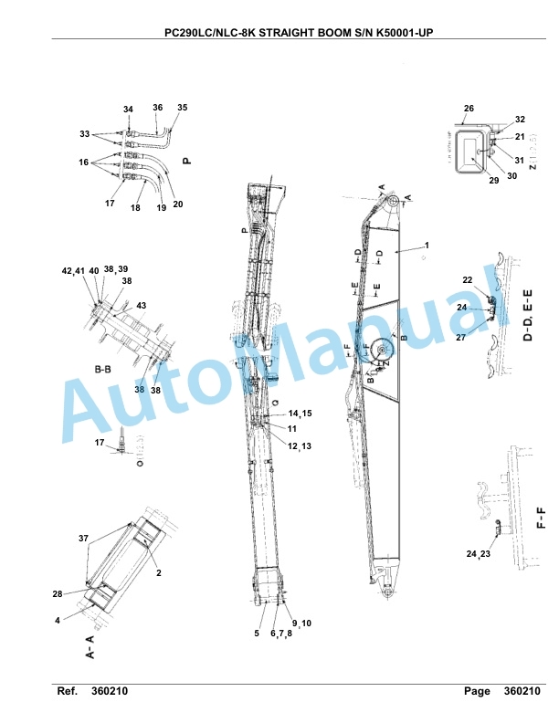 Komatsu PC290LC-8K, PC290NLC-8K Straight Boom Hydraulic Excavator Parts Manual K50001-UP 3 Komatsu PC290LC-8K, PC290NLC-8K Straight Boom Hydraulic Excavator Parts Manual K50001-UP-3
