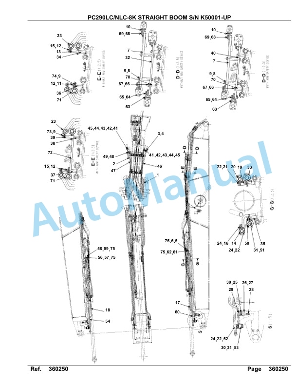 Komatsu PC290LC-8K, PC290NLC-8K Straight Boom Hydraulic Excavator Parts Manual K50001-UP 5 Komatsu PC290LC-8K, PC290NLC-8K Straight Boom Hydraulic Excavator Parts Manual K50001-UP-5