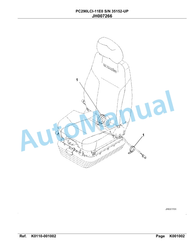 Komatsu PC290LCI-11E0 Hydraulic Excavator Parts Manual PC00090U 3 Komatsu PC290LCI-11E0 Hydraulic Excavator Parts Manual PC00090U-3