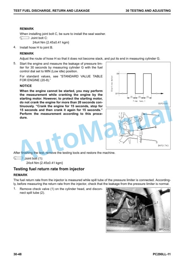 Alternative view of Komatsu PC290LL-11 Log Loader Shop Manual CEBM031404