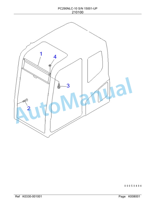Komatsu PC290NLC-10 Hydraulic Excavator Parts Manual PC0000603U 3 Komatsu PC290NLC-10 Hydraulic Excavator Parts Manual PC0000603U-3