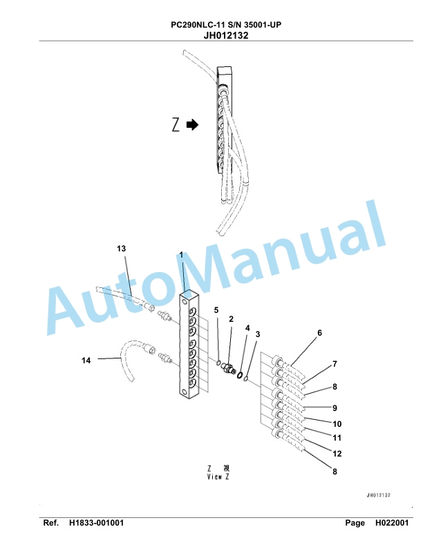 Komatsu PC290NLC-11 Hydraulic Excavator Parts Manual 35001-UP 3 Komatsu PC290NLC-11 Hydraulic Excavator Parts Manual 35001-UP-3