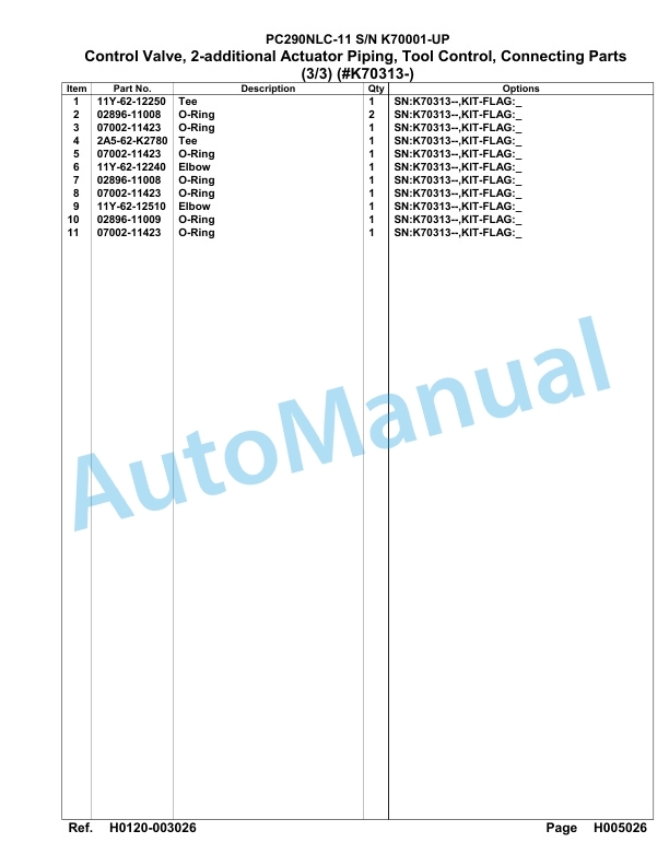 Komatsu PC290NLC-11 Hydraulic Excavator Parts Manual PC00012U 2 Komatsu PC290NLC-11 Hydraulic Excavator Parts Manual PC00012U-2
