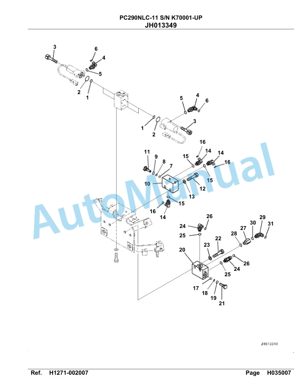 Komatsu PC290NLC-11 Hydraulic Excavator Parts Manual PC00012U 3 Komatsu PC290NLC-11 Hydraulic Excavator Parts Manual PC00012U-3