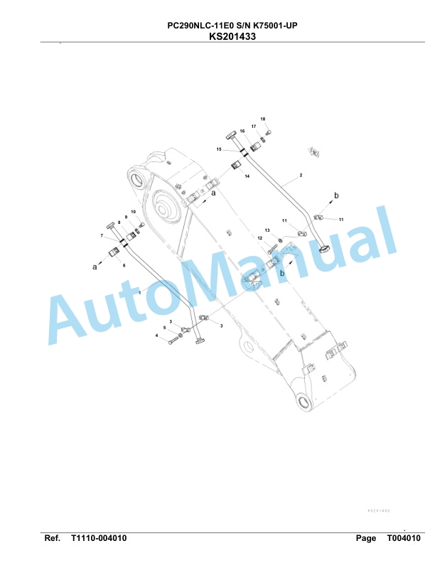 Komatsu PC290NLC-11E0 Hydraulic Excavator Parts Manual PC00062U 5 Komatsu PC290NLC-11E0 Hydraulic Excavator Parts Manual PC00062U-5