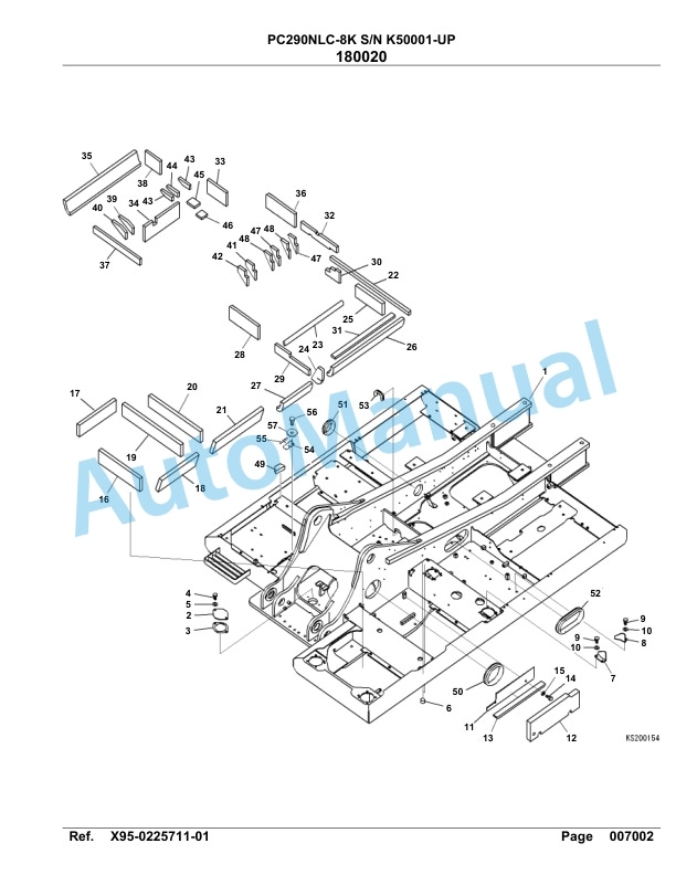 Komatsu PC290NLC-8K Hydraulic Excavator Parts Manual K50001-UP 3 Komatsu PC290NLC-8K Hydraulic Excavator Parts Manual K50001-UP-3