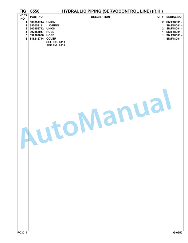 Komatsu PC30-7 Hydraulic Excavator Parts Manual F10001-UP 5 Komatsu PC30-7 Hydraulic Excavator Parts Manual F10001-UP-5