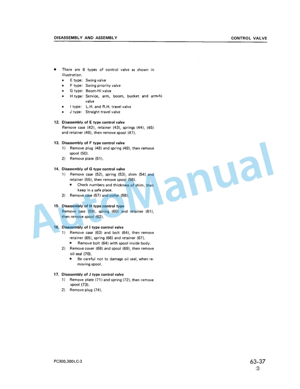 Komatsu PC300-3, PC300LC-3, PC360LC-3 Hydraulic Excavator Shop Manual SEBM2070308 5 Komatsu PC300-3, PC300LC-3, PC360LC-3 Hydraulic Excavator Shop Manual SEBM2070308-5