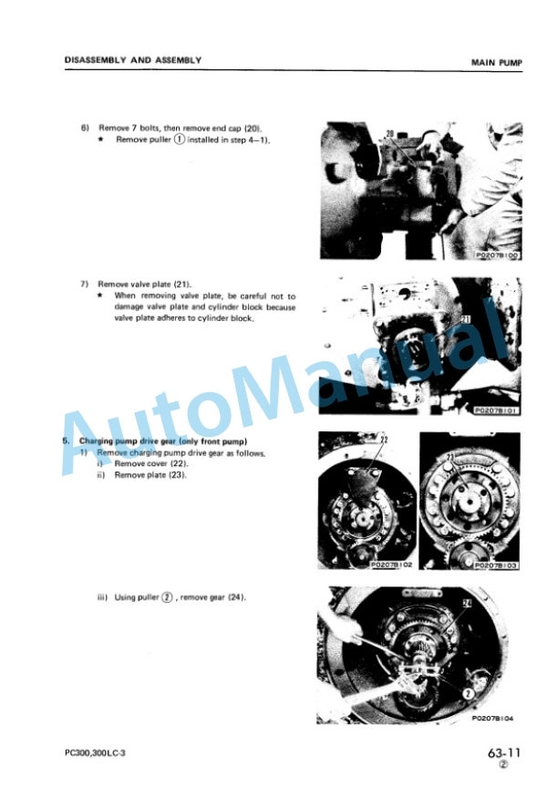 Komatsu PC300-3K, PC300LC-3K, PC300NLC-3K Hydraulic Excavator Shop Manual SEBM02073K00 5 Komatsu PC300-3K, PC300LC-3K, PC300NLC-3K Hydraulic Excavator Shop Manual SEBM02073K00-5