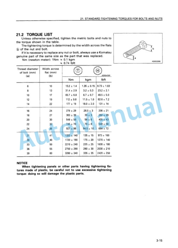 Komatsu PC300-6 Custom, PC300LC-6 Custom Hydraulic Excavator Operation and Maintenance Manual SEAM009201 4 Komatsu PC300-6 Custom, PC300LC-6 Custom Hydraulic Excavator Operation and Maintenance Manual SEAM009201 - Image 4