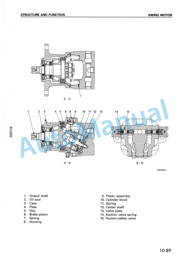 Alternative view of Komatsu PC300-6 Custom, PC300LC-6 Custom Hydraulic Excavator Shop Manual SEBM007201