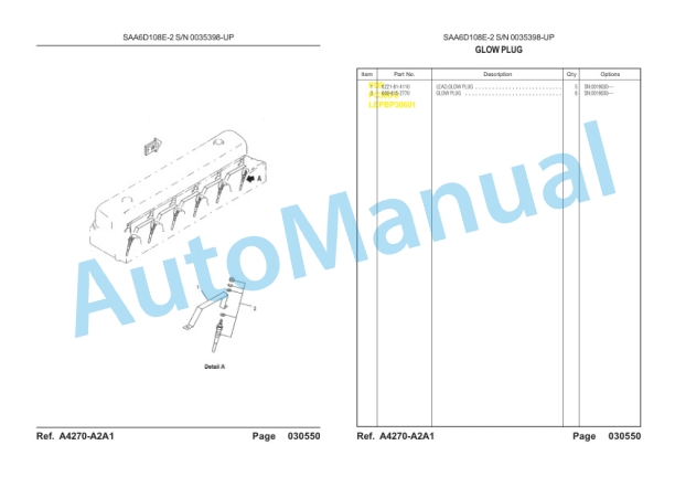 Komatsu PC300-6 Hydraulic Excavator Parts Manual LEPBP30601 2 Komatsu PC300-6 Hydraulic Excavator Parts Manual LEPBP30601-2