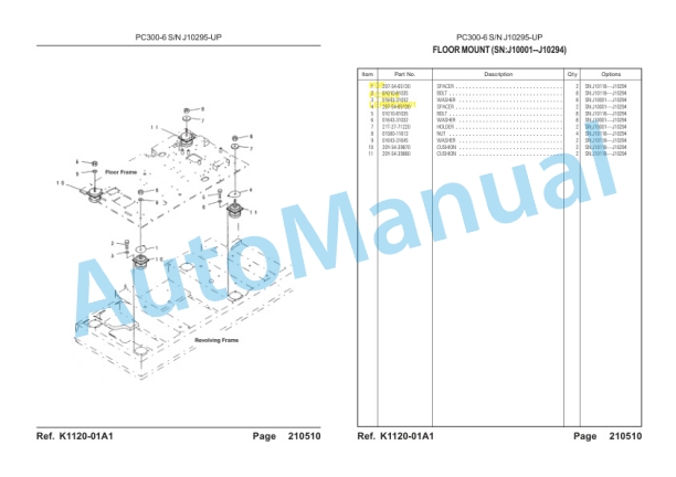 Komatsu PC300-6 Hydraulic Excavator Parts Manual LEPBP30601 4 Komatsu PC300-6 Hydraulic Excavator Parts Manual LEPBP30601-4