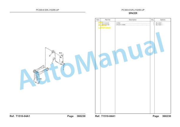 Komatsu PC300-6 Hydraulic Excavator Parts Manual LEPBP30601 5 Komatsu PC300-6 Hydraulic Excavator Parts Manual LEPBP30601-5