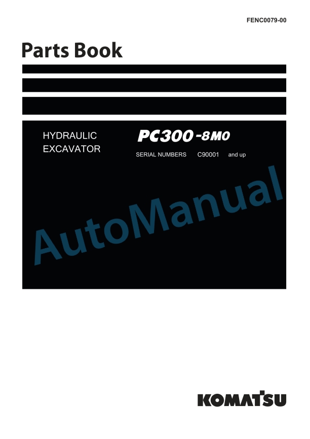 Komatsu PC300-8M0 Hydraulic Excavator Parts Manual FENC0079-00