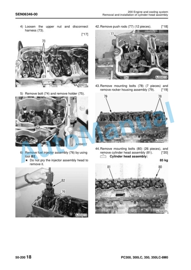 Komatsu PC300-8M0, PC300LC-8M0, PC350-8M0, PC350LC-8M0 Hydraulic Excavator Shop Manual SEN06257-02 5 Komatsu PC300-8M0, PC300LC-8M0, PC350-8M0, PC350LC-8M0 Hydraulic Excavator Shop Manual SEN06257-02 - Image 5