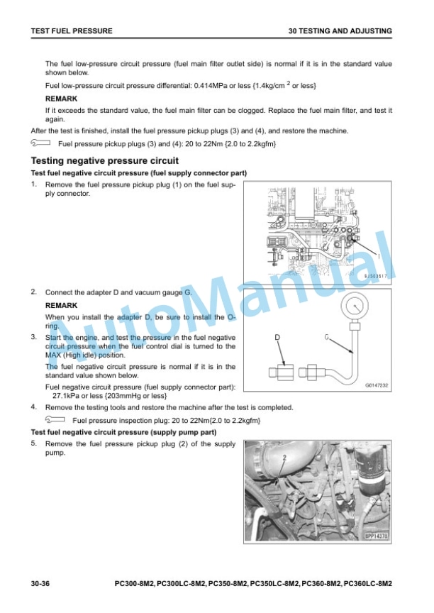 Alternative view of Komatsu PC300-8M2, PC300LC-8M2, PC350-8M2, PC350LC-8M2, PC360-8M2, PC360LC-8M2 Hydraulic Excavator Shop Manual SEN06931-01