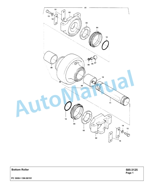 Komatsu PC3000-1 Hydraulic Mining Excavator Parts Manual G06191-5