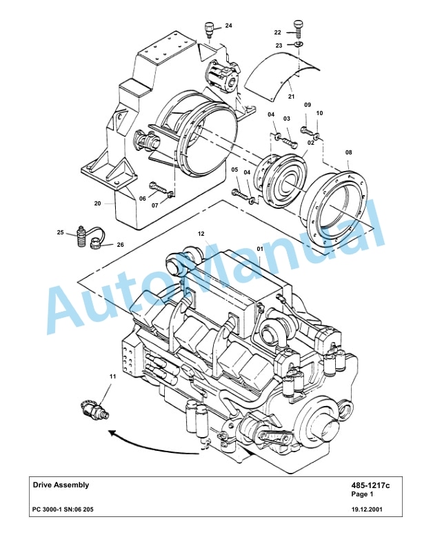 Komatsu PC3000-1 Hydraulic Mining Excavator Parts Manual G06205-2