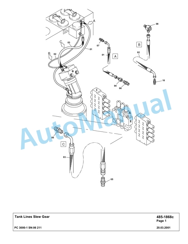 Komatsu PC3000-1 Hydraulic Mining Excavator Parts Manual G06211-3
