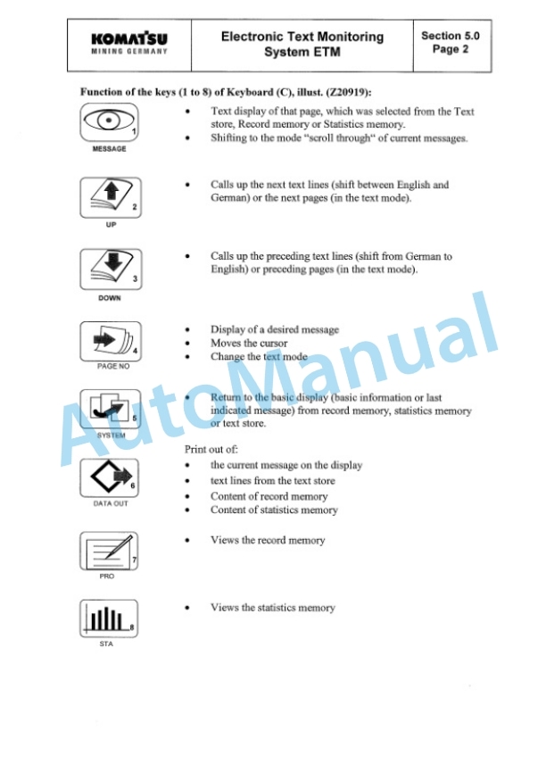 Komatsu PC3000-1E Hydraulic Mining Shovel Service Manual GZEBM06220 5 Komatsu PC3000-1E Hydraulic Mining Shovel Service Manual GZEBM06220-5