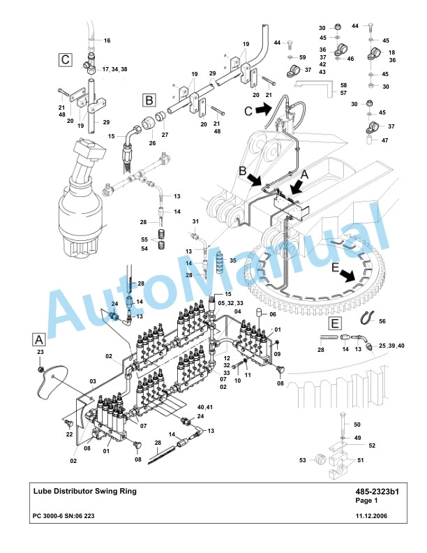 Komatsu PC3000-6 Hydraulic Mining Excavator Parts Manual G06223-4