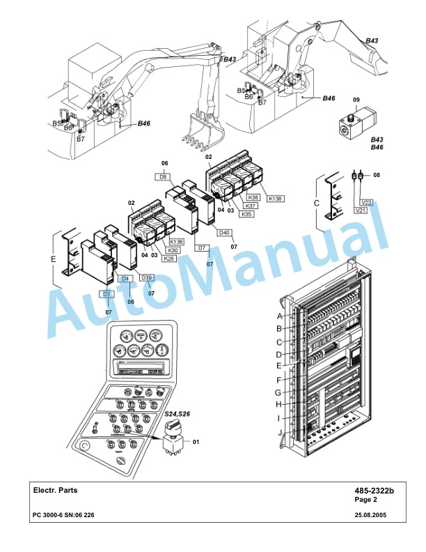 Komatsu PC3000-6 Hydraulic Mining Excavator Parts Manual G06226-4