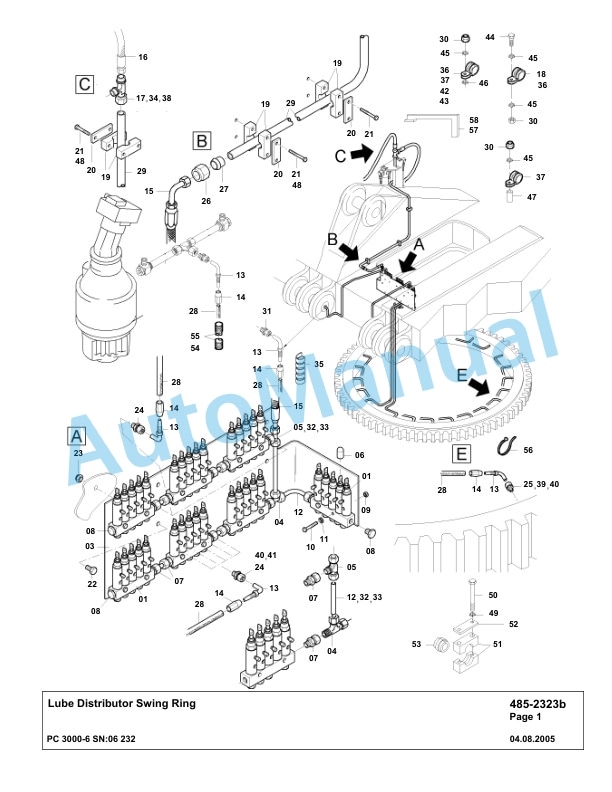 Komatsu PC3000-6 Hydraulic Mining Excavator Parts Manual G06232-4