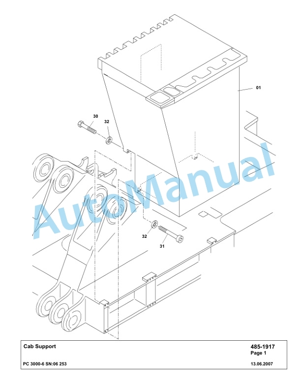 Komatsu PC3000-6 Hydraulic Mining Excavator Parts Manual G06253-3