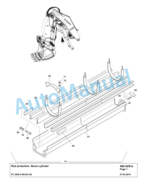 Komatsu PC3000-6 Hydraulic Mining Excavator Parts Manual G06352-3