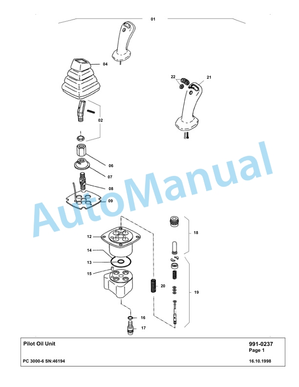 Komatsu PC3000-6 Hydraulic Mining Excavator Parts Manual G46194-5