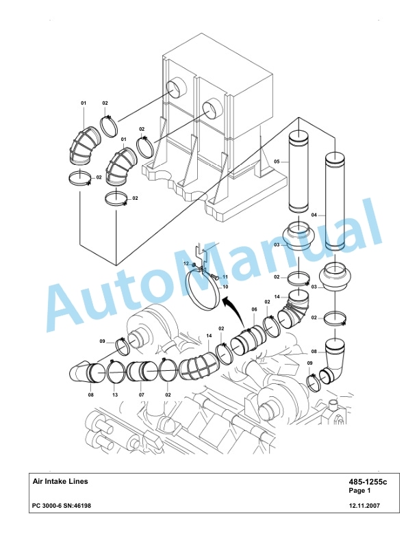 Komatsu PC3000-6 Hydraulic Mining Excavator Parts Manual G46198-2